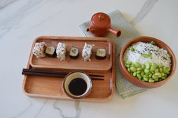 Handmade Tableware - Appetizer Serving Tray 26x20 cm - Eco-friendly - Khaya Wood