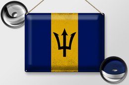 Tin Sign Flag of Barbados 40x30cm Flag of Barbados Vintage