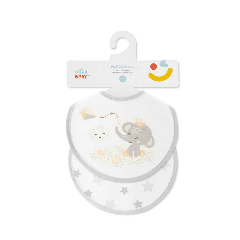 PACK 2 BABEROS - 20X20 - CACHIRULO ESTRELLAS - GRIS