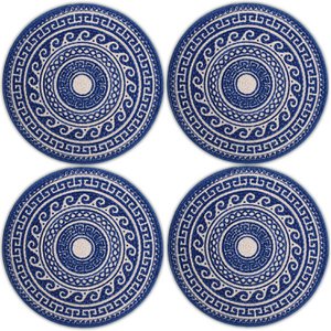Dining Table Mats – Cotton Ribbed Style – 32 cm Round Set of 4