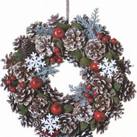 Ländlicher Weihnachtskranz - Pinecone Snowflake | Ø 30 cm | Kranz ländlich rund | Weihnachtsdekoration Türkranz | Kranz für Weihnachten | Weihnachtsschmuck Kränze | Weihnachtsgeschenk