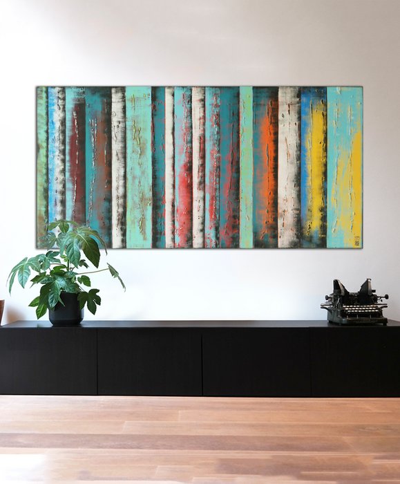 Schilderij - Yellow Panels