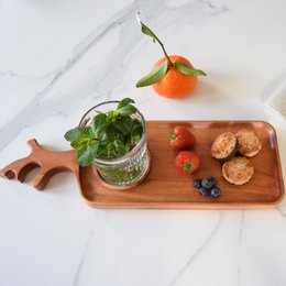 Khaya Wood - Antler Serving Tray