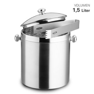 Eiswürfeleimer Edelstahl doppelwandig 1,5 Liter, inkl. Zange