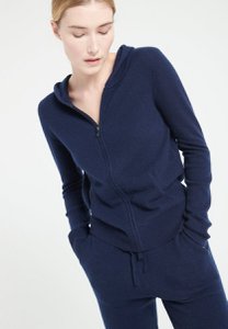LILLY 8 Navy Cashmere Zip Hoodie