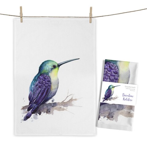 Tea towel Rainbow Hummingbird