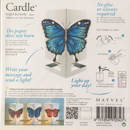 CARDLE Butterfly Blue (Heller Schmetterling) - Kerzenhalter-Grußkarte