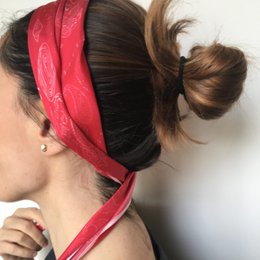 BANDANA Trekant soie 65cm Rouge