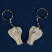 106 Key ring angel natural - soapstone