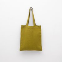 Moss Green Linen Tote Bag