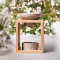 Parfümbrenner Naturea-Serie – Yona – aus Bambus und Keramik – gesunde Diffusion von Duftwachsen, Fondants – Geschenkidee