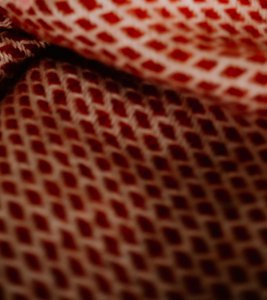 Wool blanket / plaid large - Terracotta