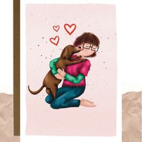 Postcard - Hugging