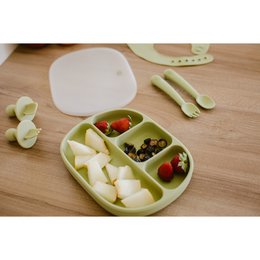 Siliconenlepel en vork van Olive Green
