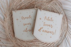 Wooden sibling pennant