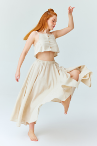 Asana Linen Skirt – Natural Beige