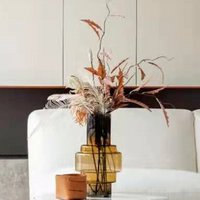 retro style thick glass vase XXL,series: TYLER 46AM, 9mm thick glass luxury edition