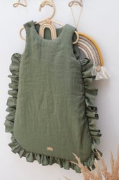 summer linen baby sleeping bag with frills, baby sleeping sack with frills 1 TOG, 1.5 TOG, 2.5 TOG