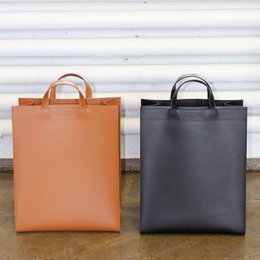 VAASA Leder Shopper schwarz
