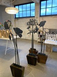 Valmue med blomsterknop | corten stål