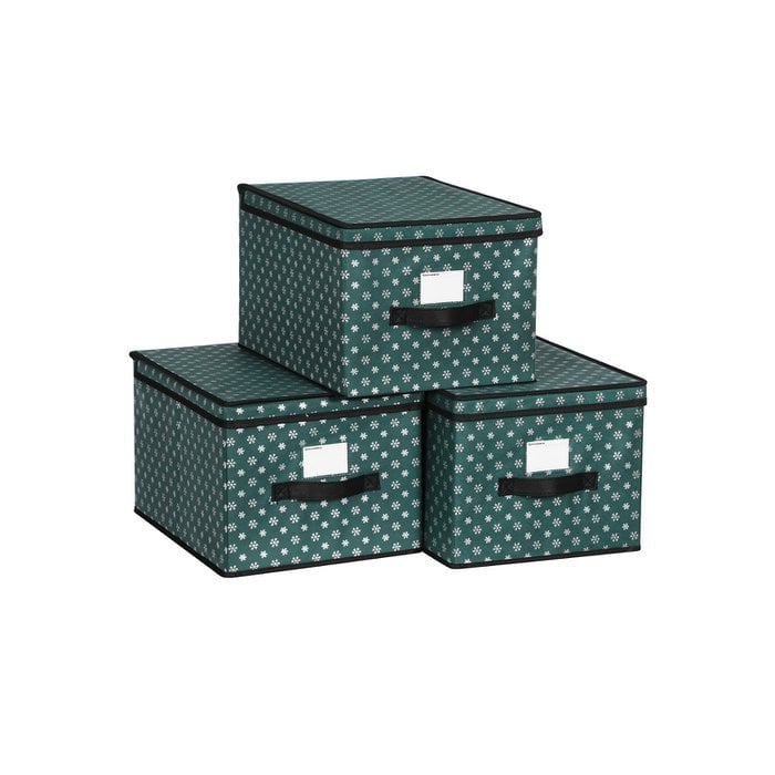 Set da 3 scatole portaoggetti con coperchio Verde 30 x 40 x 25 cm (L x P x  A) Commercio all'ingrosso in linea