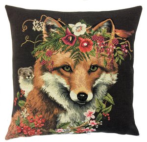 decorative pillow cover fox with hamster