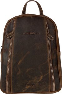 Small cognac color leather ladies backpack from arrigo - elegant light brown buffalo leather