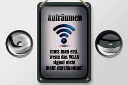 Blikskilt, der siger 12x18 cm rydde op, når WiFi ikke er på dekoration