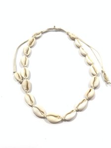 Cowry choker ketting wit