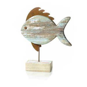 Hout/metalen vis bij stand