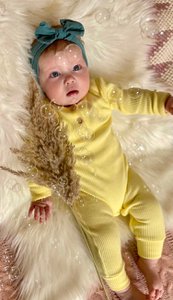 Yellow ribbed romper