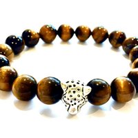 Men's bracelet tiger eye / silver colored tiger bead