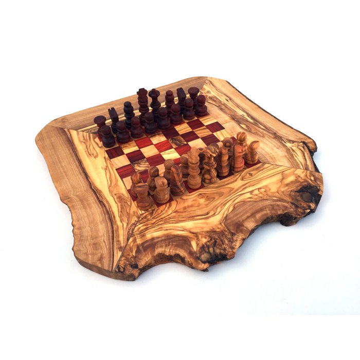 Symptomen knelpunt troosten Schaakspel schaakbord Gr. S handgemaakt van olijfhout Inkopen via de online  groothandel | Orderchamp