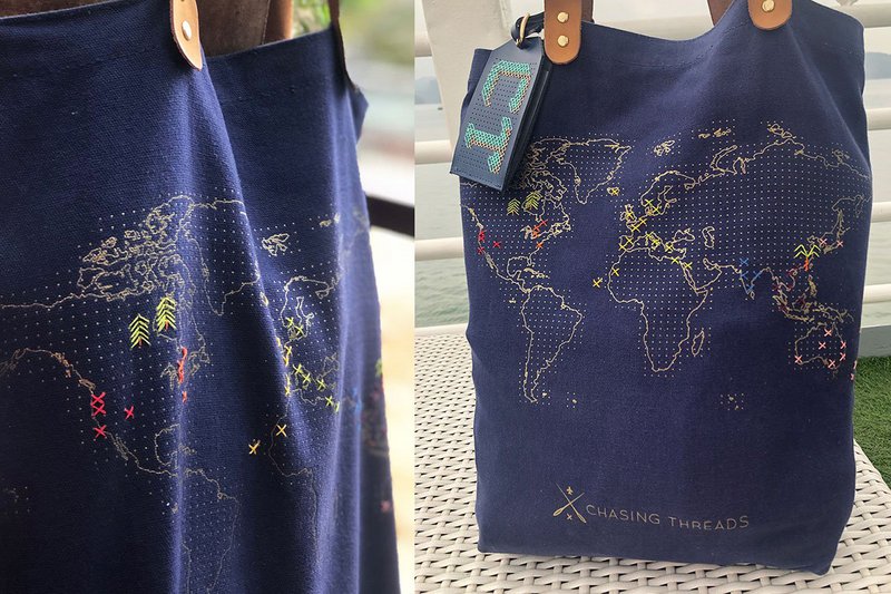 Stitch Tote Bag - Navy