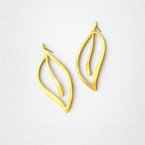 Saffron Brushed Gold Earrings