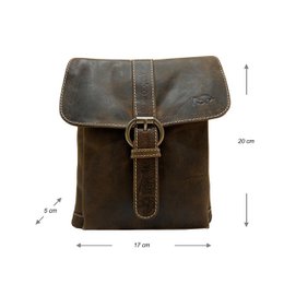 Læder skuldertaske Crossbody taske lavet i 3 farver buffalo læder - Kompakt taske ægte læder
