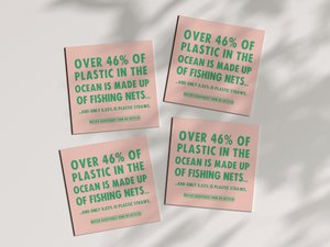 Vegan Indoor/Outdoor Stickers on plastic pollution from fishing'