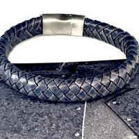 Men's bracelet braided leather jeans