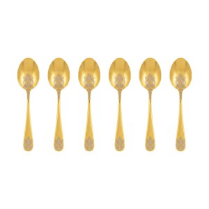 Briljante gouden theelepels Arabesques- batch van 6