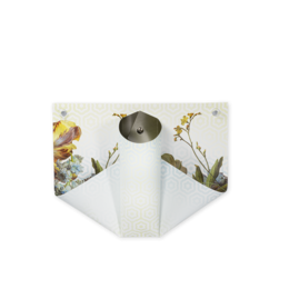 A decorative wall vase made of stone paper with a unique organic shape and natural textures, suitable for displaying flowers or greenery.