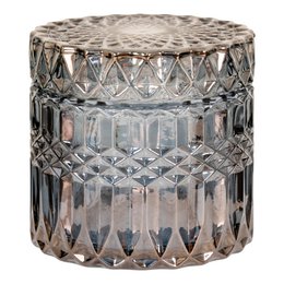 Jars - Smoked, Glass, Ø9x8.5 cm - Set of 2