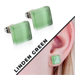 Firkantede ørestikker med glassten i mange farver • 10 mm • bæredygtige / minimalistiske / holdbare