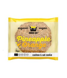 Organic, vegan pineapple and orange cookie made by Kookie Cat. Contains 50g and is made with cashew and salt.