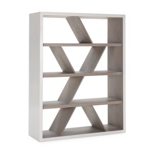 ESTANTERA 140X46X185 MADERA BLANCO CON PATINA GRIS TH7645517