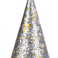 LaterneTanne + LED 11x22 cm VE 12 silber