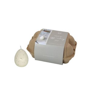 Leeff Egg Candle Elise S white, set of 6