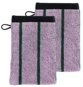Lot de 2 gants de toilette Charly Lilas 15 x 21