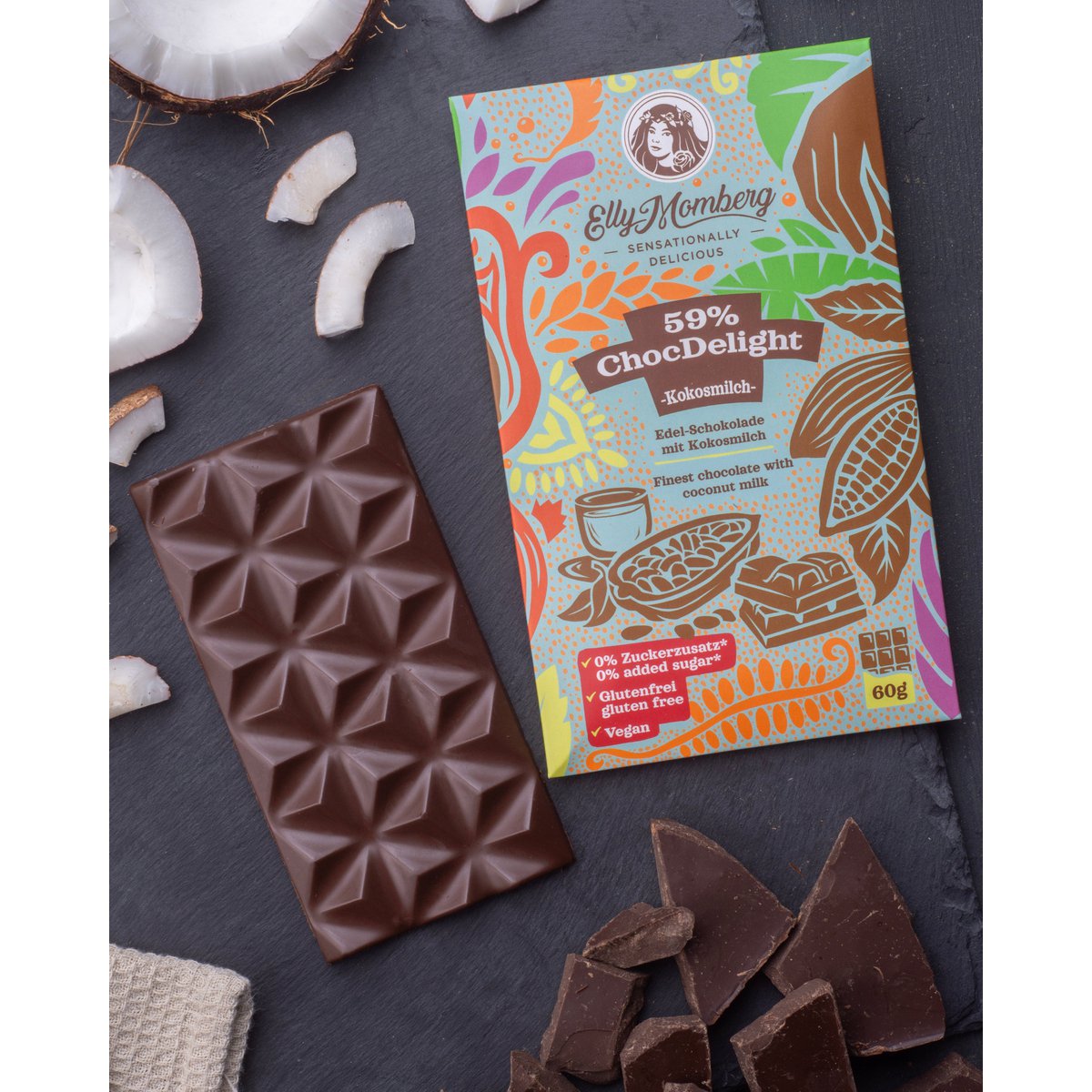 Zestaw 4 batoników ChocDelight - bez dodatku cukru I 240 g