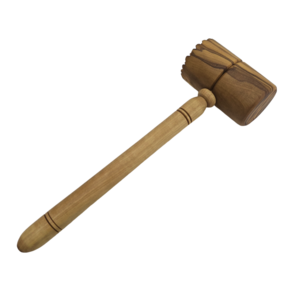 Vleesvermalser ronde vleeshamer van olijfhout, handgemaakt