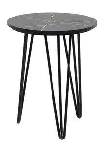 Turin Sidetable Zwart + Messing